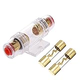 ETOPARS 40A Inline AGU Sicherungshalter Auto Automotive Audio Sicherheit schützen Glasrohr vergoldet Mit 2 Stück 40Amp AGU Sicherung