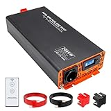 DATOUBOSS Wechselrichter 12v auf 230v 2000W/4000W Reiner Sinus Spannungswandler Power Inverter mit LCD-Bildschirm 1 Type-c und 1 USB Anschlüsse für Wohnmobil Auto