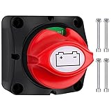 Bolatus Batterie Trennschalter 12V 24V 48V, Auto Hauptschalter für M10-Anschlüsse, Batterieschalter 200A für Boot Jacht Wohnwagen