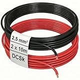 DCSk Kfz-Kabel 2,5mm² 10m FLRY B asymmetrisch 2.5 mm² Fahrzeugleitung Kfz Litze Farbset rot schwarz 2 5mm2
