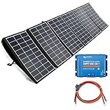 WATTSTUNDE WS340SF SunFolder faltbare Solartasche Komplettset, Victron 100/30 MPPT Laderegler, Batteriekabel, 0% Mwst