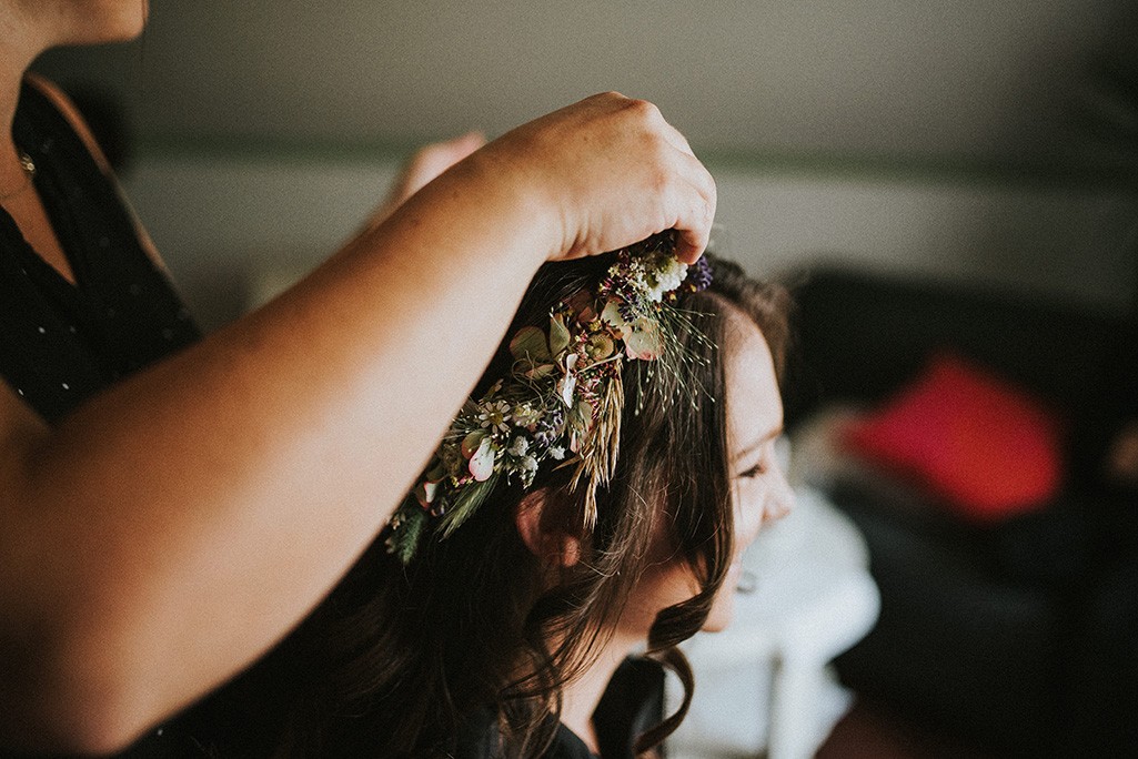 Blumenkranz zur Hochzeit