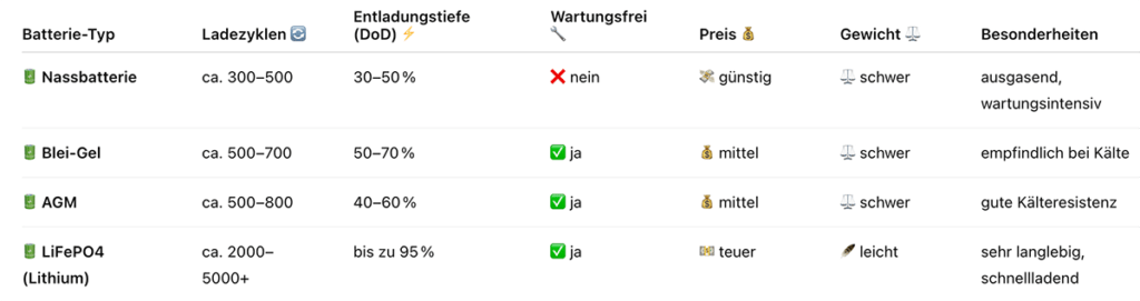Wohnmobil Batterie Infografik