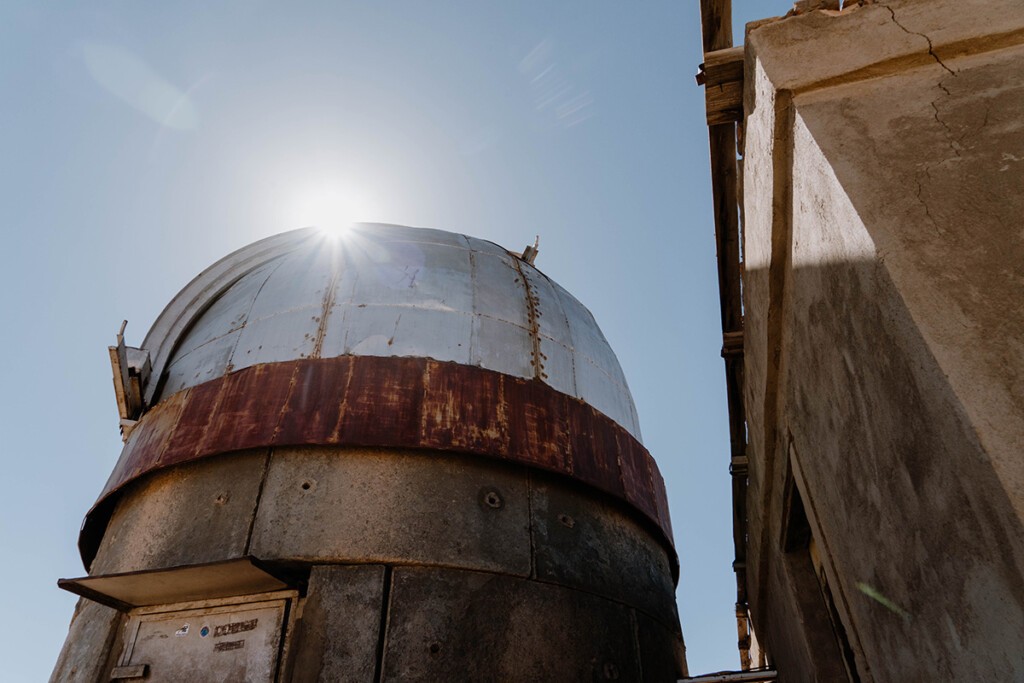 Sternwarte vom Verlassene Shorbulak-Observatorium von außen.