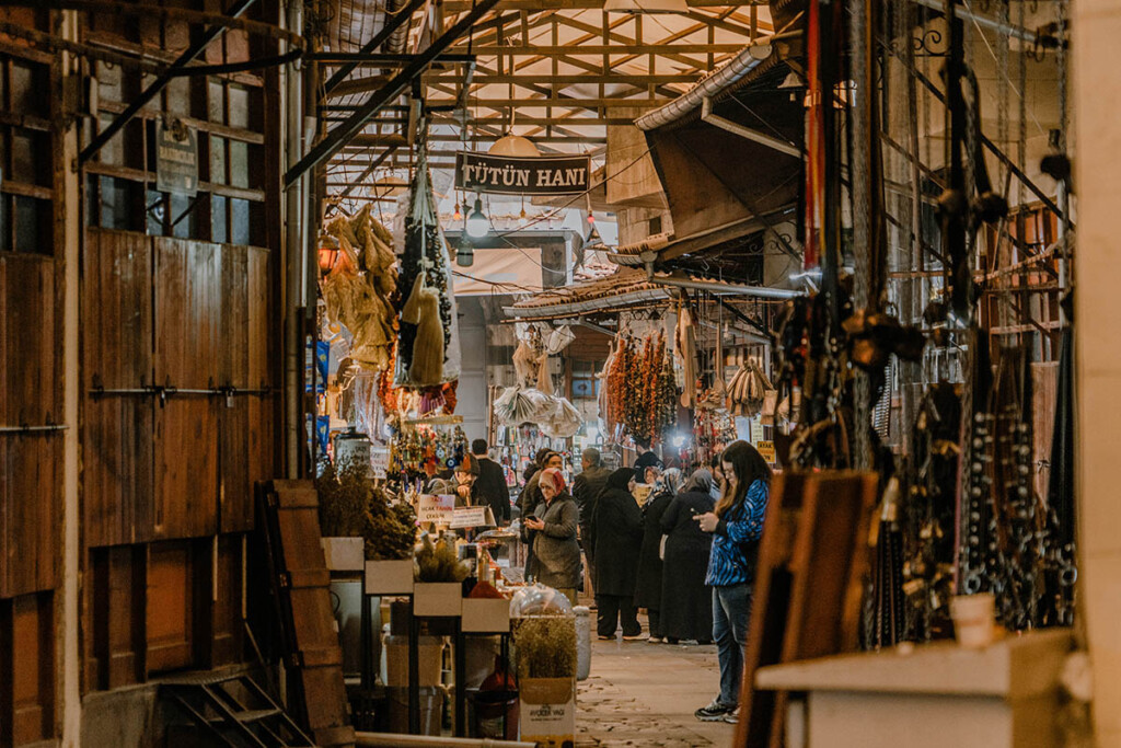 Blick in einen Bazaar in der Türkei.