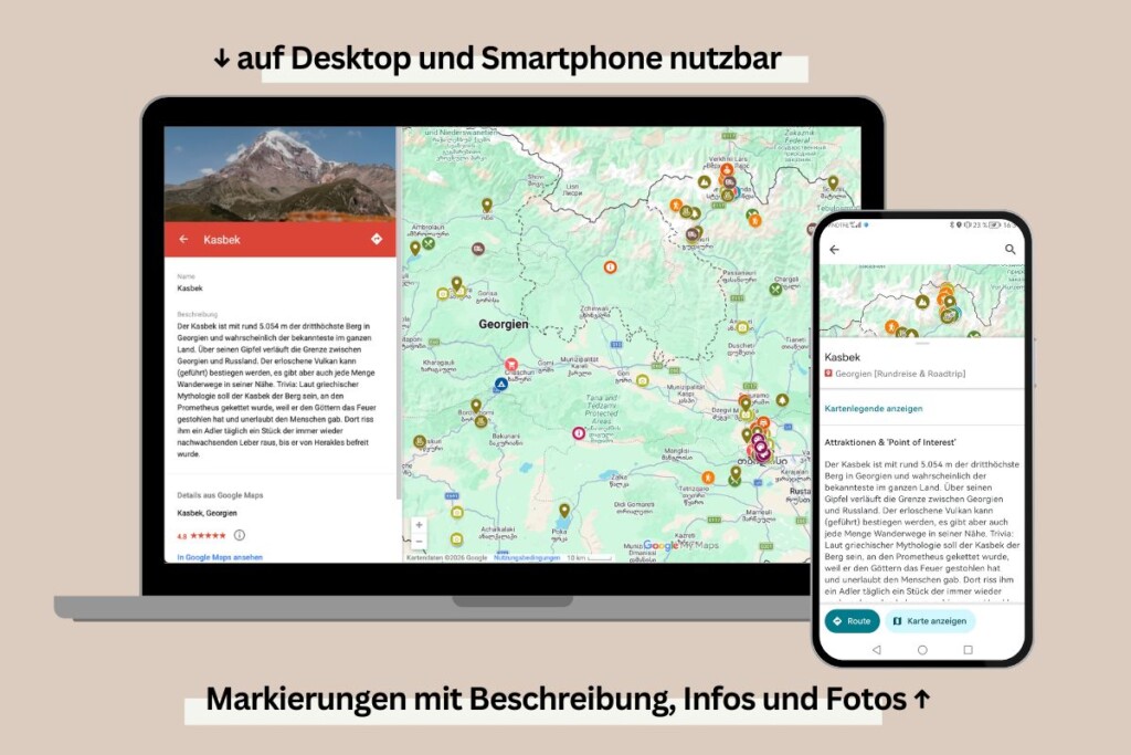 digitale Reiseführer: Übersicht über die einzelnen Markierungen / Pins
