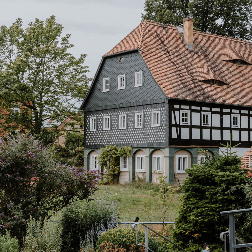 Umgebindehaus in der Oberlausitz.