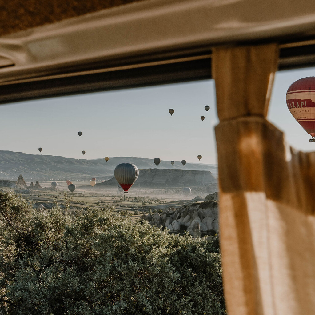 Heißluftballons in Kappadokien aus VW T5 Camper heraus fotografiert